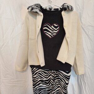 3 piece Gymboree set with zebra prints size 4